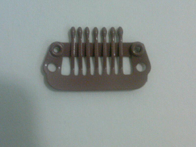 Hairpiece comb clip 7 teeth small med. brown